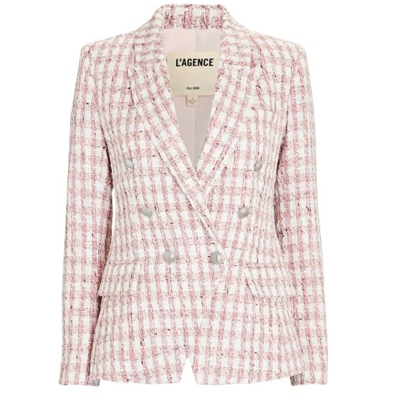 Images L'AGENCE Kenzie Double-Breasted Tweed Blazer and Shorts set US Small - Picture 2 of 12